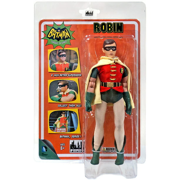 Batman & Removable Mask Robin Batman Classic 66 TV Show 8 Inch Figure Two-Pack 